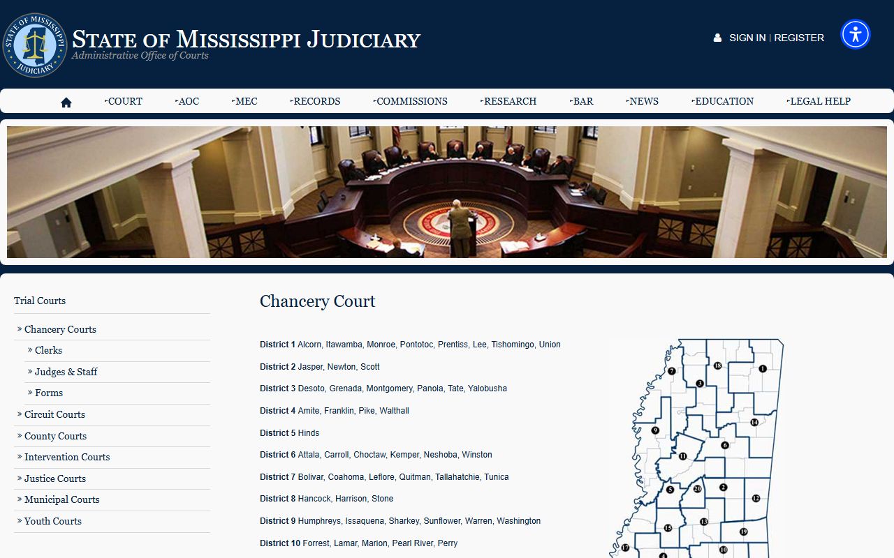 Neshoba County court records Mississippi Chancery Court overview